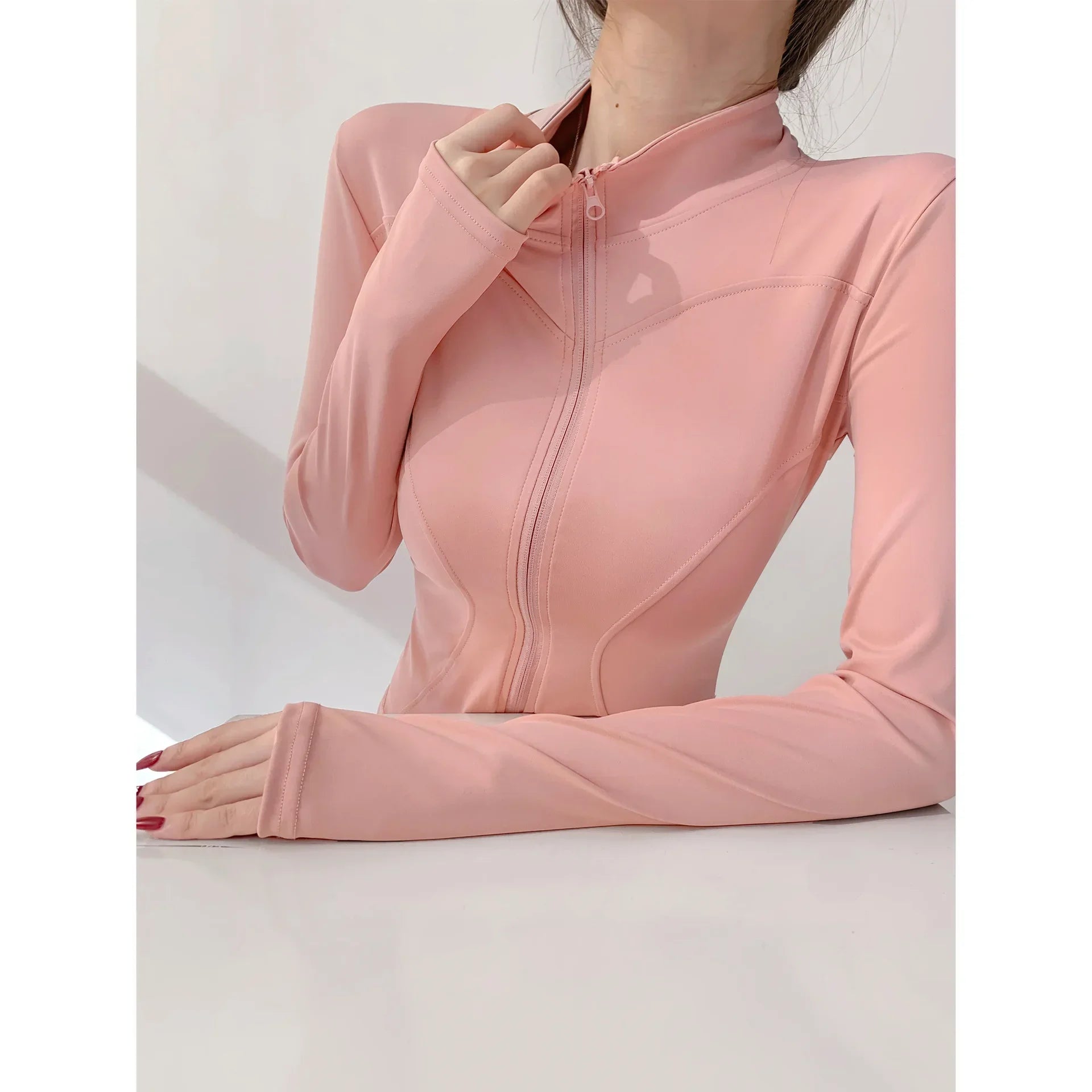 Casaco Desportivo Feminino com Fecho de Correr — Manga Comprida S-3XL