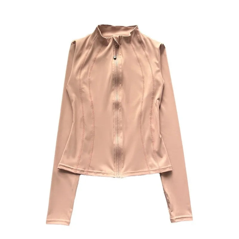Casaco Desportivo Feminino com Fecho de Correr — Manga Comprida S-3XL