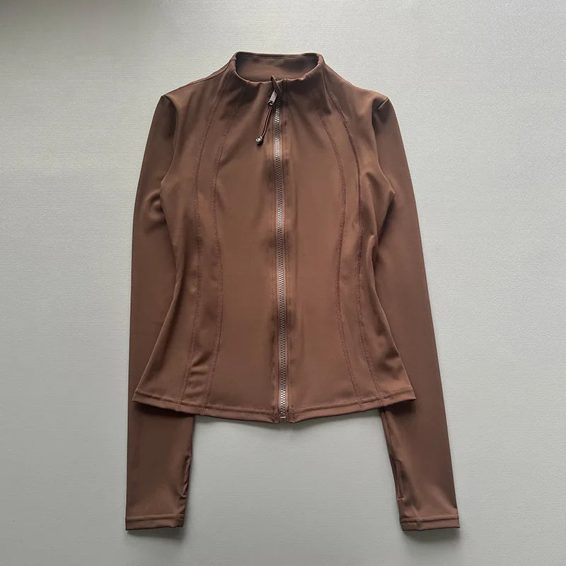 Casaco Desportivo Feminino com Fecho de Correr — Manga Comprida S-3XL