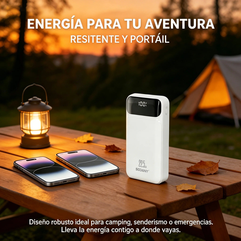 Power Bank 20000mAh 22.5W — 4 Cabos Integrados