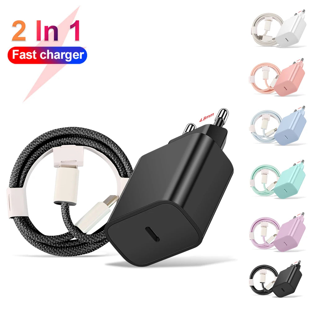 Carregador Rápido 20W USB-C — iPhone, Samsung e Xiaomi