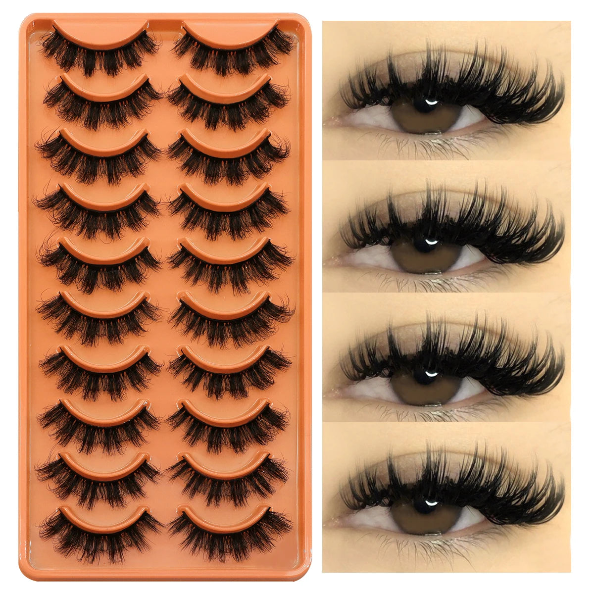 Pestanas Postiças 3D Reutilizáveis — Look Natural Olho de Gato | 5/7/10 Pares