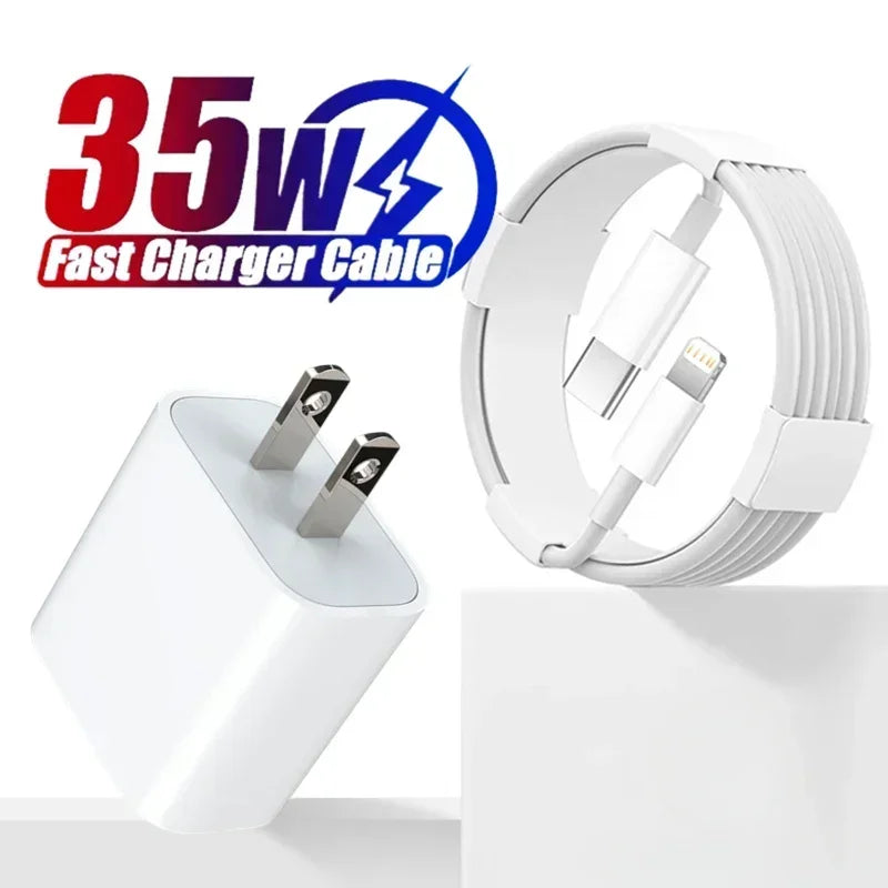 Carregador Rápido 35W PD — iPhone e iPad com Cabo USB-C