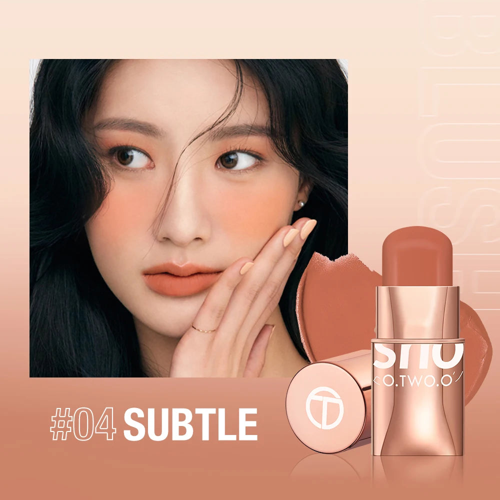 O.TWO.O Batom Blush Stick 3-em-1 — Olhos, Maçãs do Rosto e Lábios
