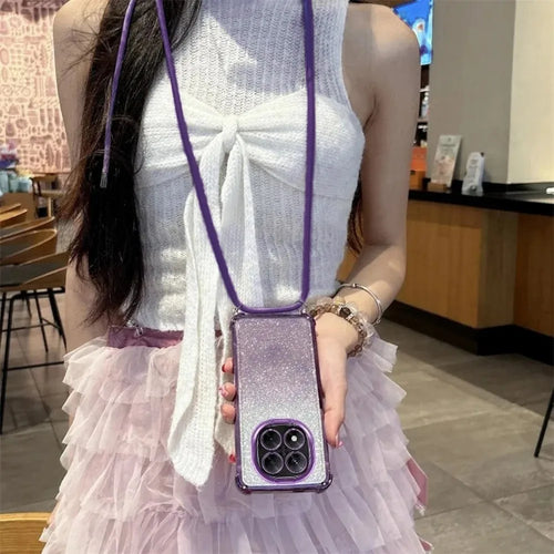 Capa Glitter com Lanyard para Redmi Note 15 / 15 Pro 4G