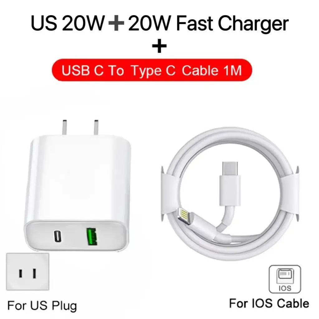 Carregador Rápido 35W PD — iPhone e iPad com Cabo USB-C