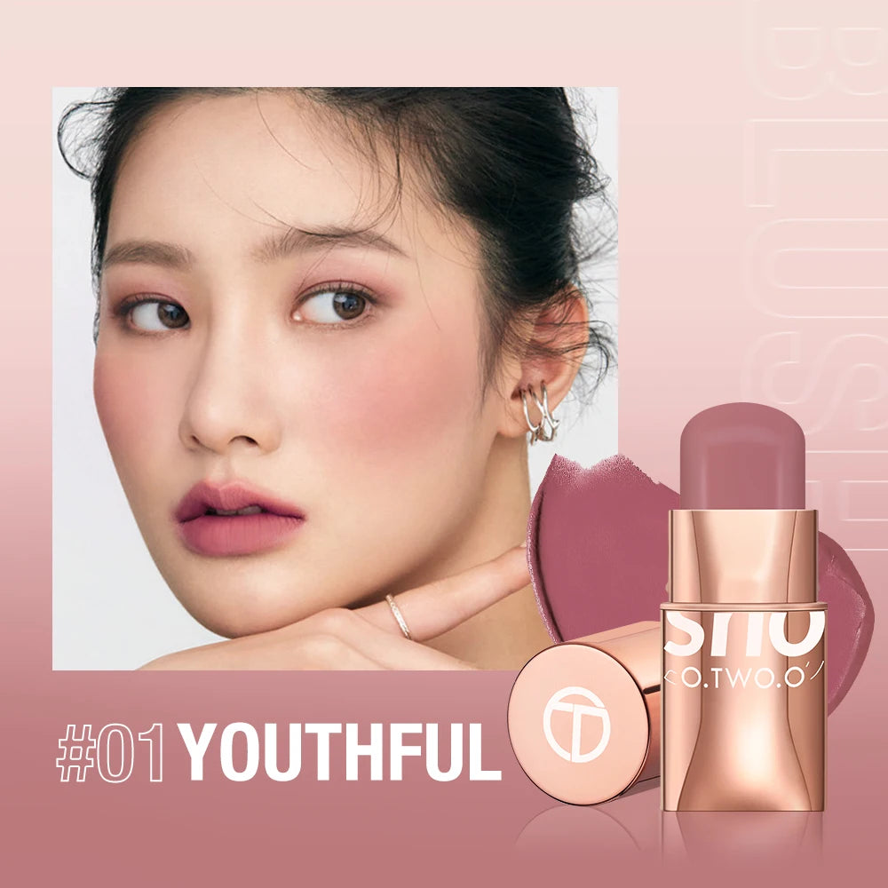 O.TWO.O Batom Blush Stick 3-em-1 — Olhos, Maçãs do Rosto e Lábios