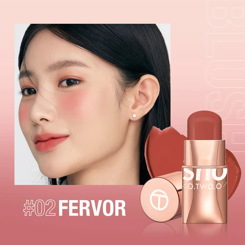 O.TWO.O Batom Blush Stick 3-em-1 — Olhos, Maçãs do Rosto e Lábios