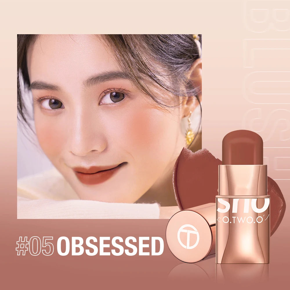 O.TWO.O Batom Blush Stick 3-em-1 — Olhos, Maçãs do Rosto e Lábios