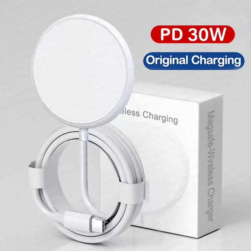 Carregador Sem Fios MagSafe 30W — iPhone 12 ao 16 e AirPods
