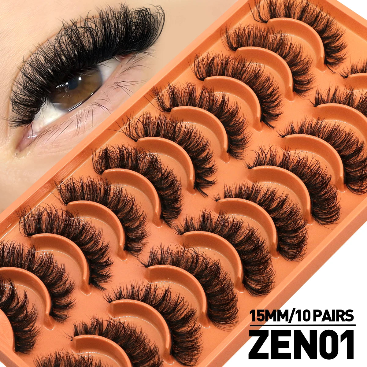 Pestanas Postiças 3D Reutilizáveis — Look Natural Olho de Gato | 5/7/10 Pares