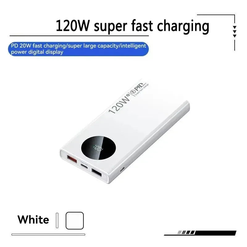 Power Bank Alta Capacidade 120W — 10000mAh a 80000mAh