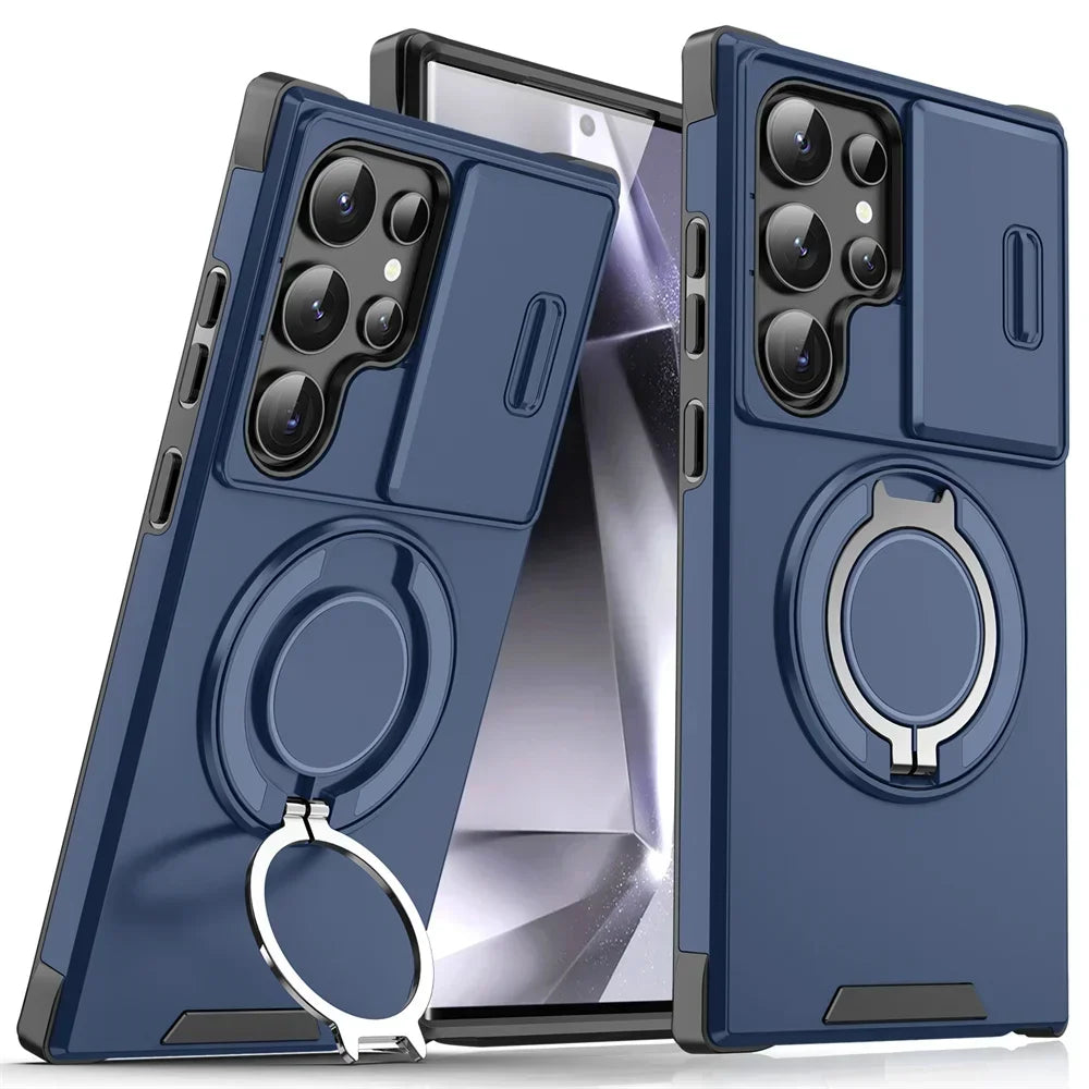 Capa Armor Magnética com Suporte para Samsung Galaxy S20 ao S26