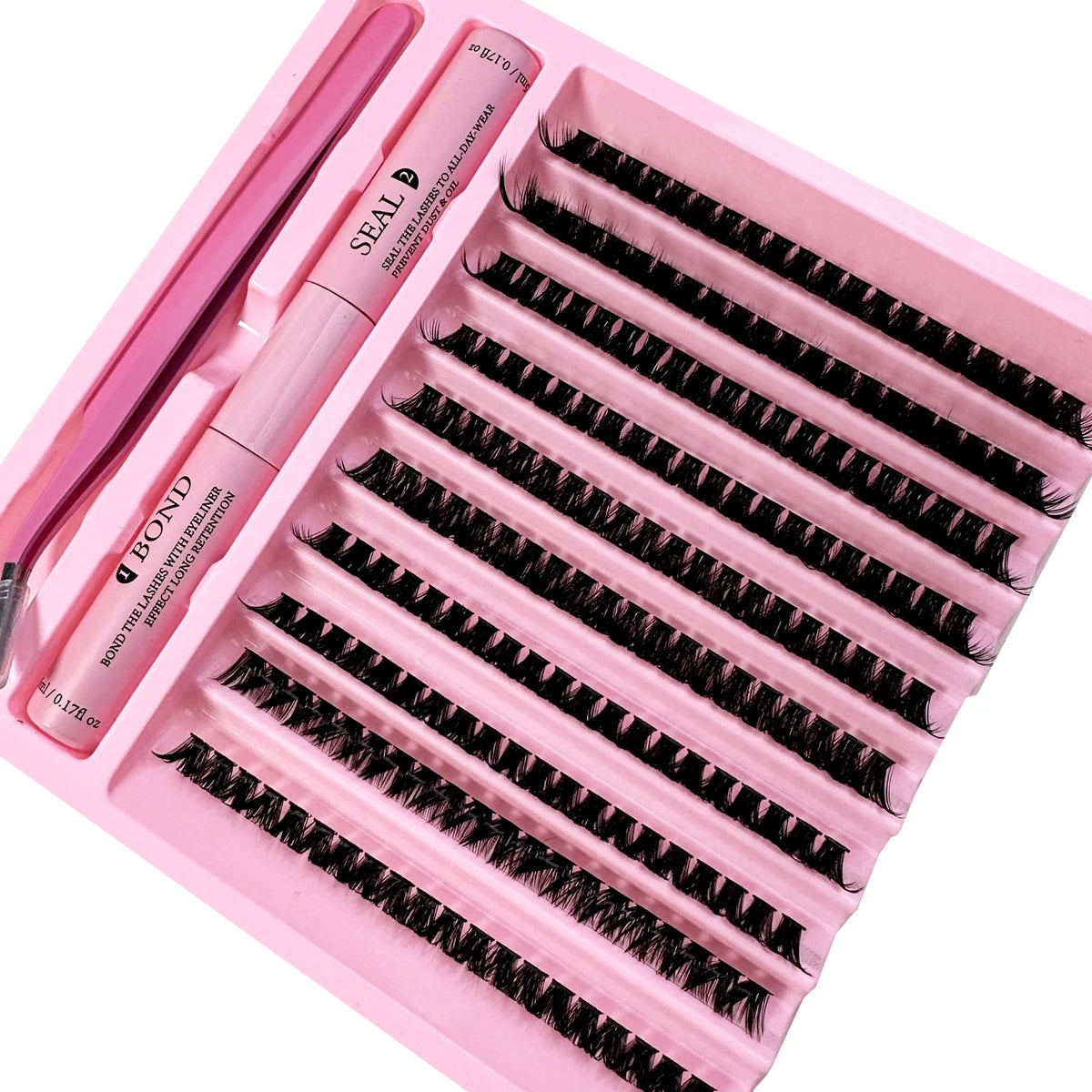 Kit de Extensão de Pestanas DIY — 200 Clusters + Cola e Removedor Incluídos