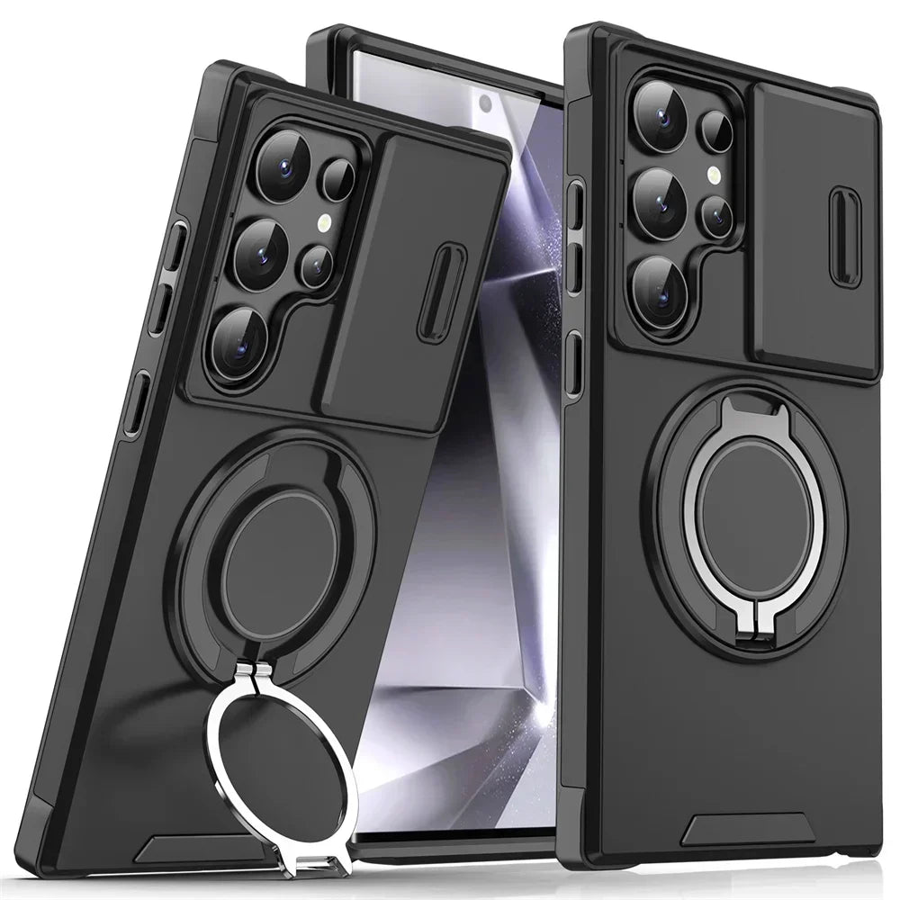 Capa Armor Magnética com Suporte para Samsung Galaxy S20 ao S26
