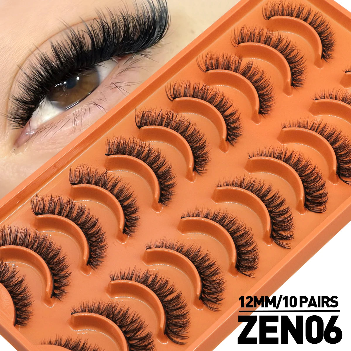 Pestanas Postiças 3D Reutilizáveis — Look Natural Olho de Gato | 5/7/10 Pares