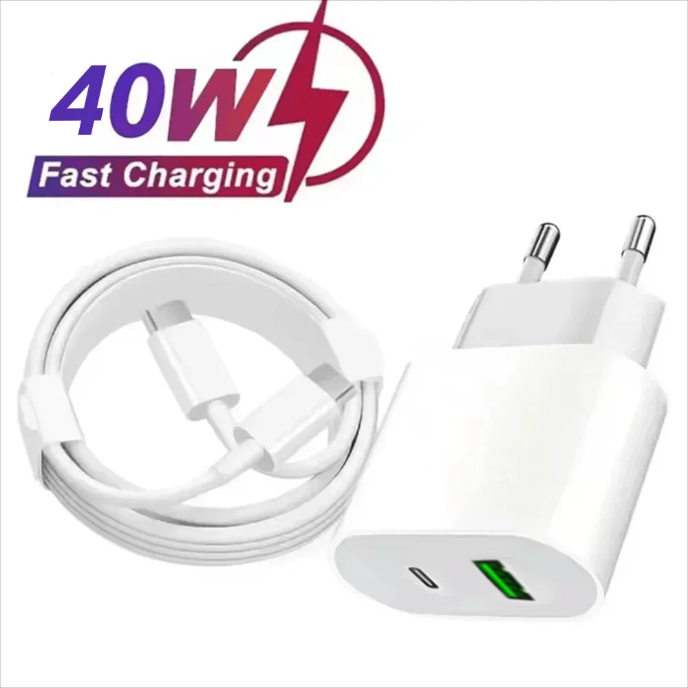 Carregador Rápido 35W PD — iPhone e iPad com Cabo USB-C