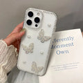 Capa Pearl Butterfly Diamond para OPPO A80 5G e Outros Modelos — Transparente, Brilhante e Anti-Choque