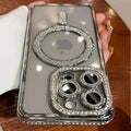 Capa Glitter Diamond Transparente para iPhone com Carregamento Magnético