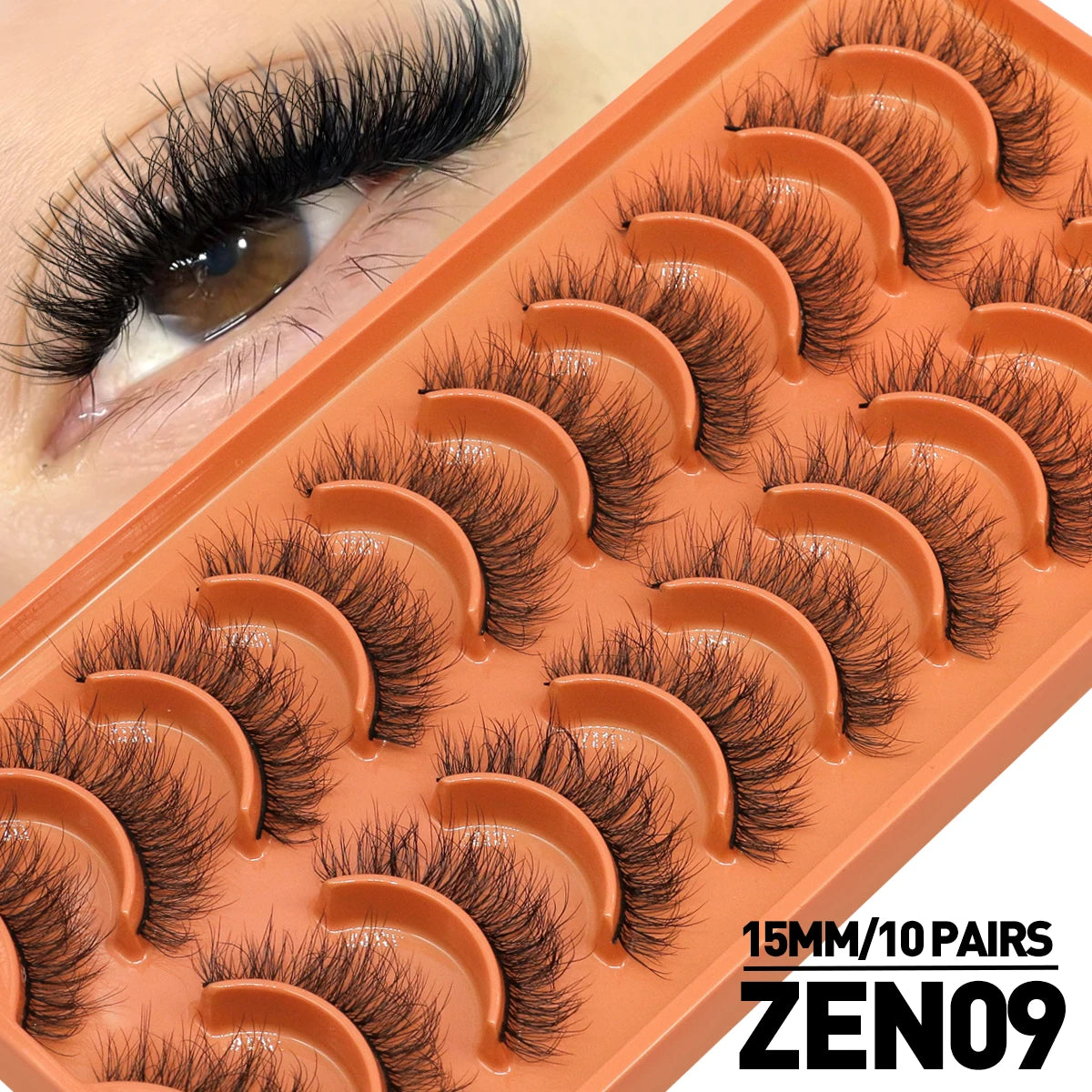 Pestanas Postiças 3D Reutilizáveis — Look Natural Olho de Gato | 5/7/10 Pares