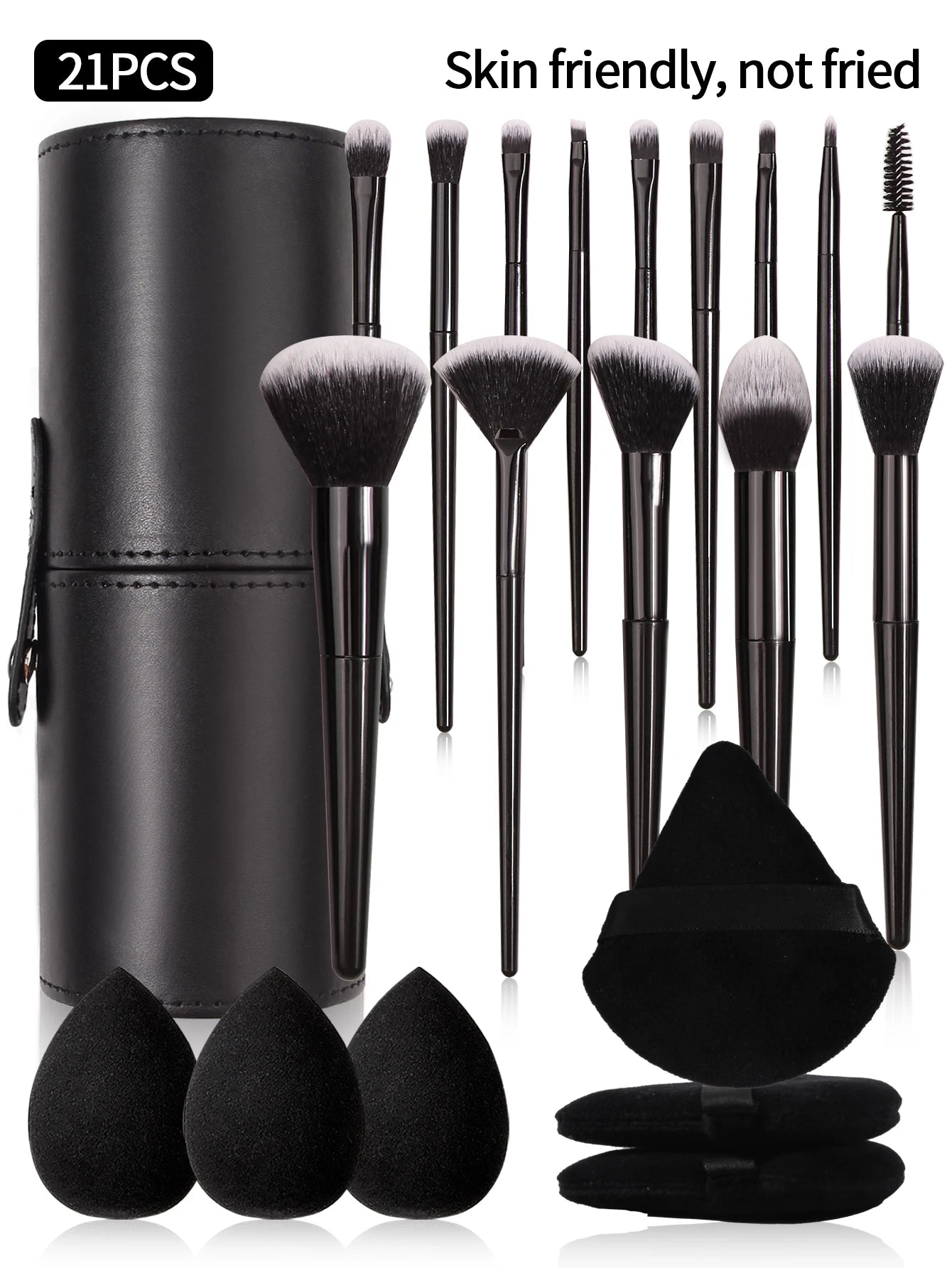 Set de Pincéis de Maquilhagem Profissional — Super Suaves para Olhos e Rosto