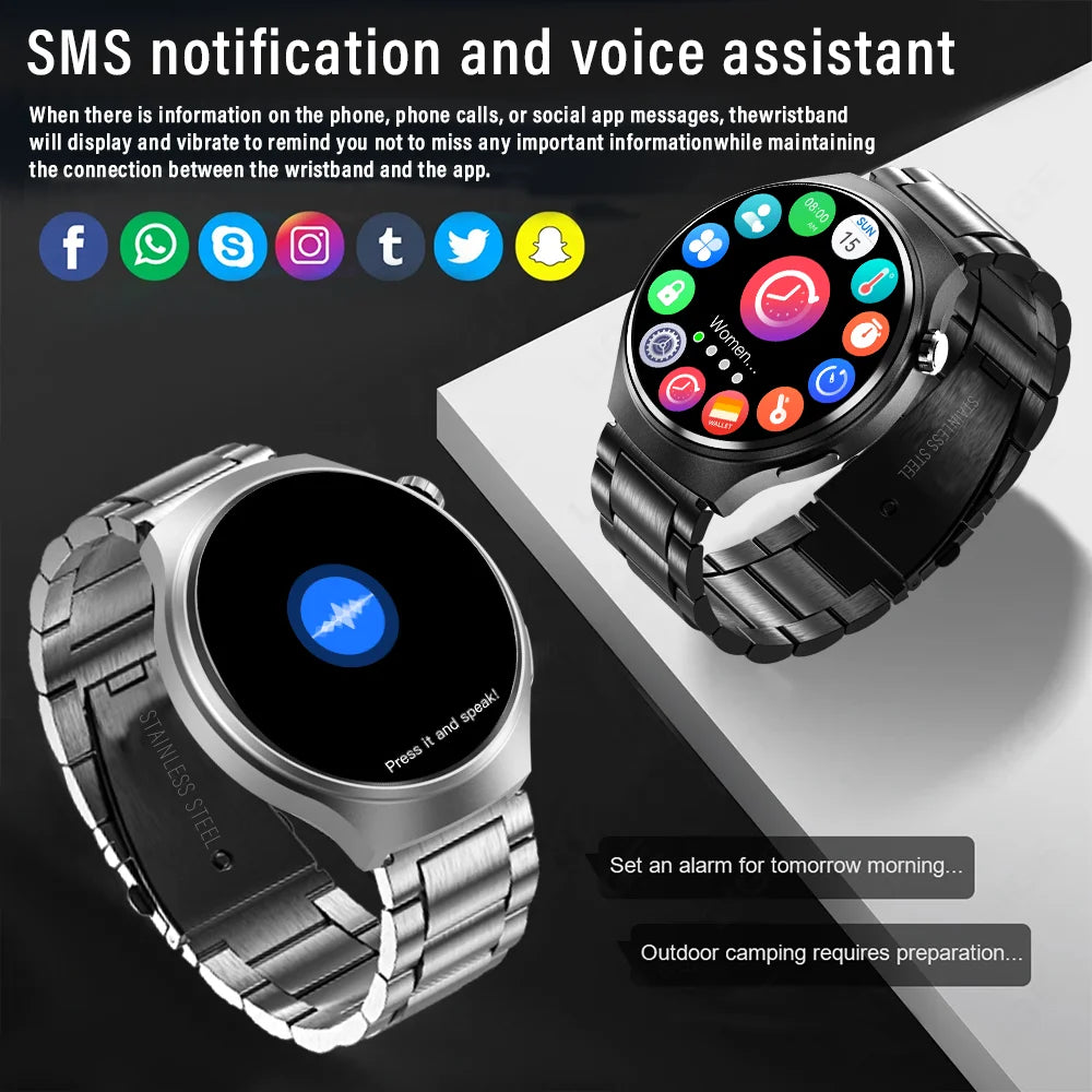 Smartwatch Masculino G.L Wear 2025 — HD, Bluetooth e Monitor de Saúde