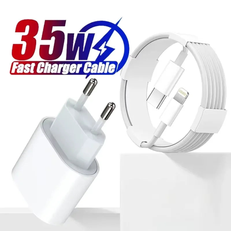 Carregador Rápido 35W PD — iPhone e iPad com Cabo USB-C