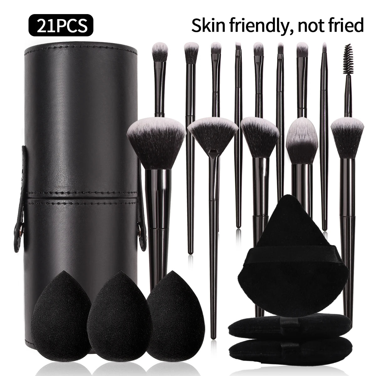 Set de Pincéis de Maquilhagem Profissional — Super Suaves para Olhos e Rosto
