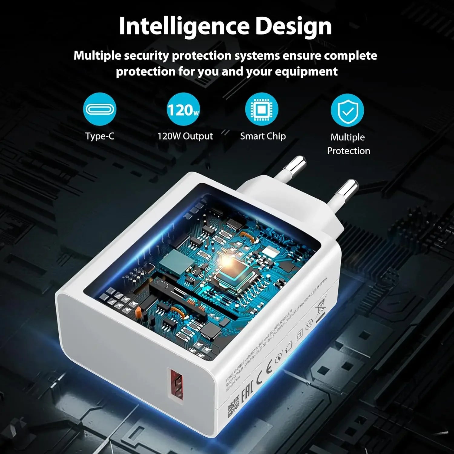 Carregador Turbo 120W 6A — Xiaomi, Redmi e POCO com Cabo Type-C