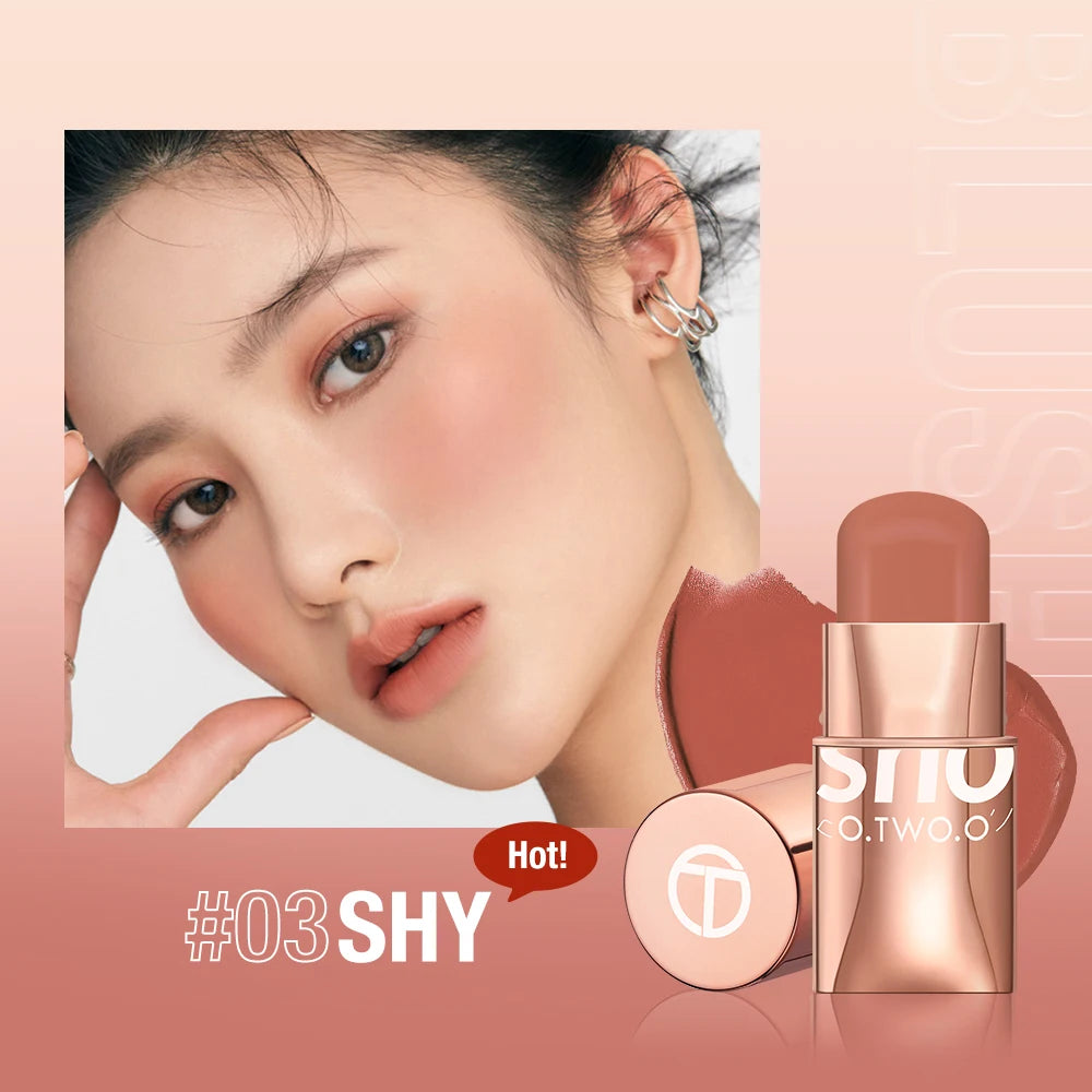 O.TWO.O Batom Blush Stick 3-em-1 — Olhos, Maçãs do Rosto e Lábios