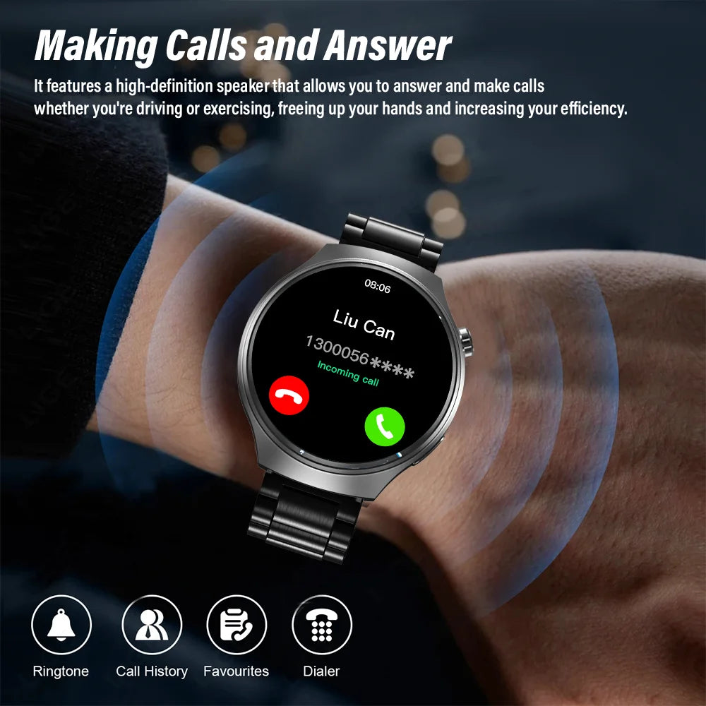 Smartwatch Masculino G.L Wear 2025 — HD, Bluetooth e Monitor de Saúde