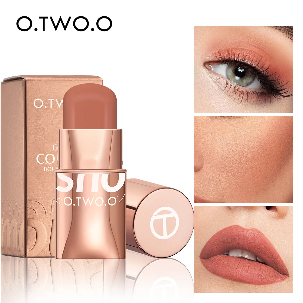 O.TWO.O Batom Blush Stick 3-em-1 — Olhos, Maçãs do Rosto e Lábios