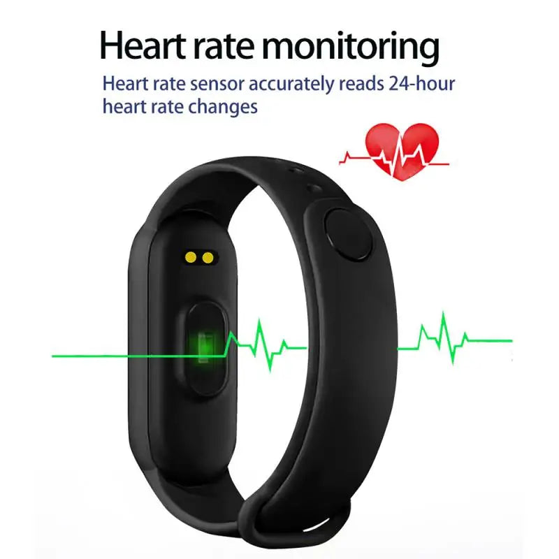 Smartwatch M6 — Pulseira Fitness com Monitor Cardíaco e Tensão Arterial