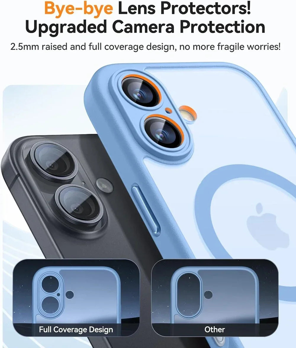 Capa Magnética Fosca Anti-Choque para iPhone com MagSafe — iPhone 11 ao 17 Pro Max