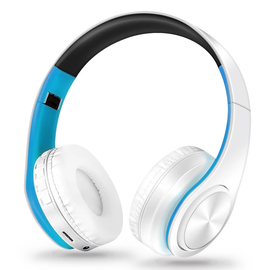 Auscultadores Bluetooth Estéreo Dourados — com Microfone