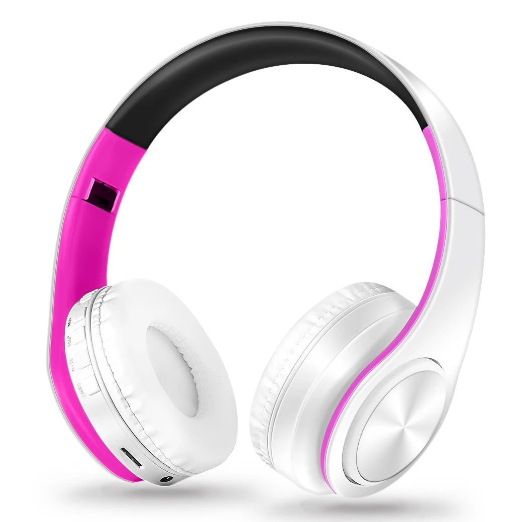 Auscultadores Bluetooth Estéreo Dourados — com Microfone