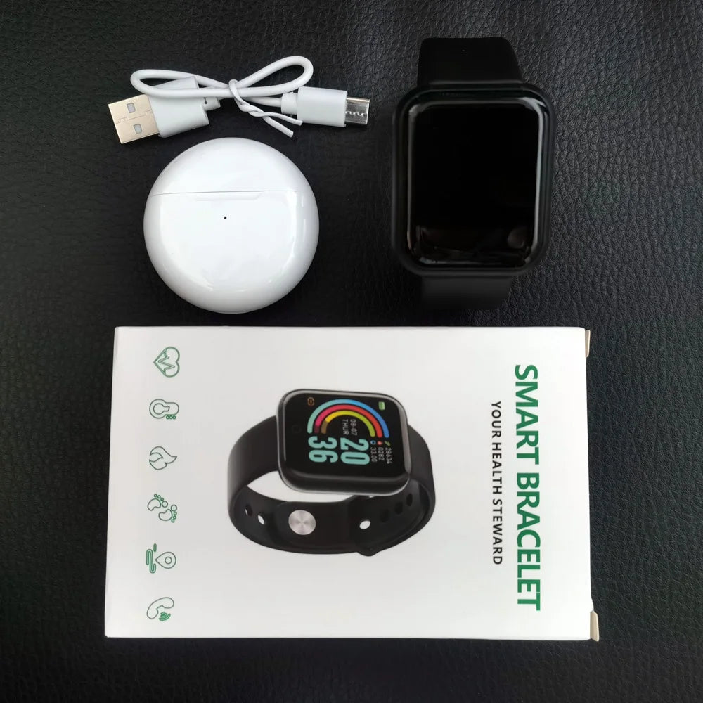 Smartwatch D20 Y68 Pro6 — Fitness, Podómetro e Monitor de Atividade