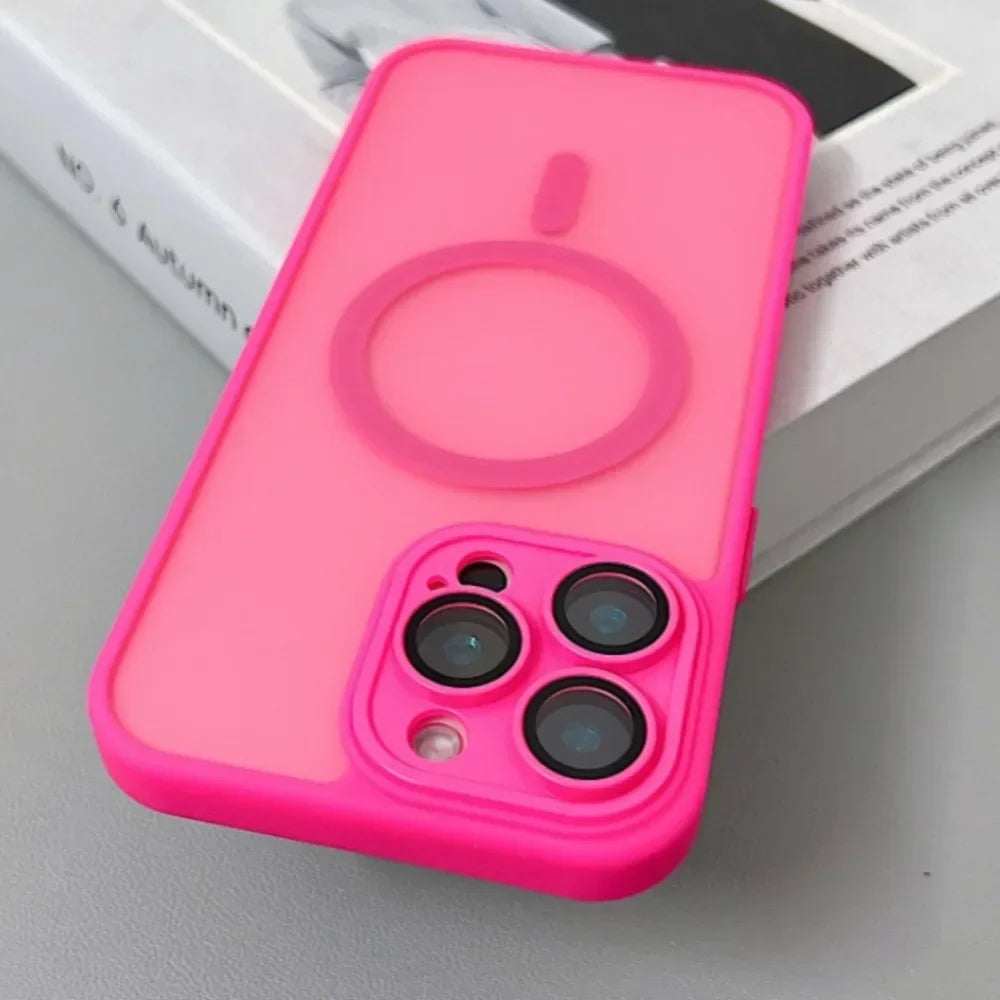 Capa Magnética Fosca Anti-Choque para iPhone com MagSafe — iPhone 11 ao 17 Pro Max