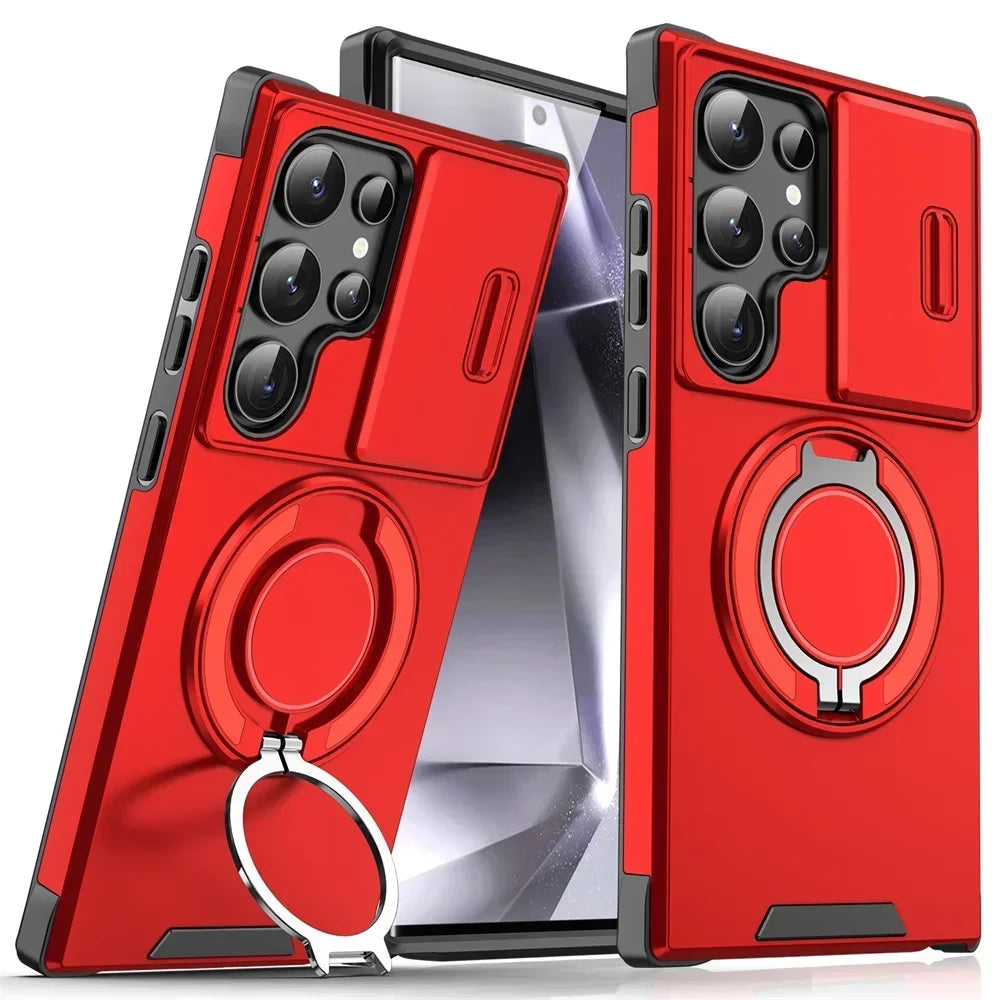 Capa Armor Magnética com Suporte para Samsung Galaxy S20 ao S26