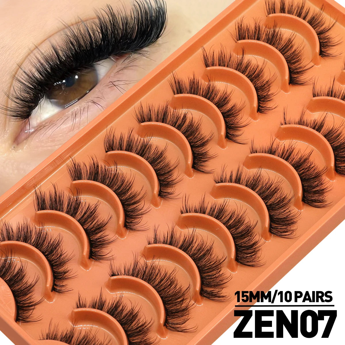 Pestanas Postiças 3D Reutilizáveis — Look Natural Olho de Gato | 5/7/10 Pares