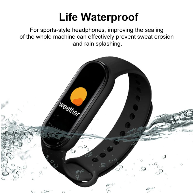 Smartwatch M6 — Pulseira Fitness com Monitor Cardíaco e Tensão Arterial