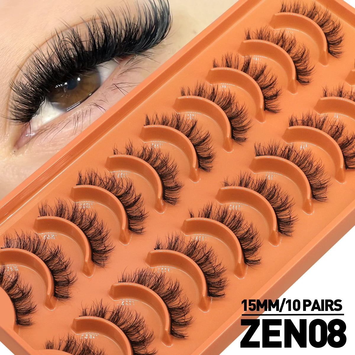 Pestanas Postiças 3D Reutilizáveis — Look Natural Olho de Gato | 5/7/10 Pares
