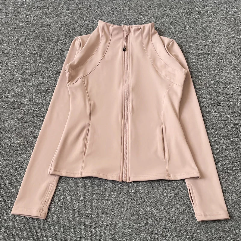Casaco Desportivo Feminino com Fecho de Correr — Manga Comprida S-3XL