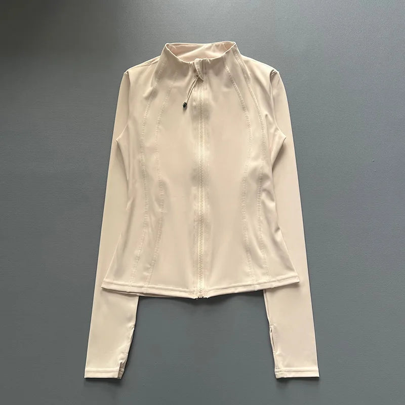 Casaco Desportivo Feminino com Fecho de Correr — Manga Comprida S-3XL