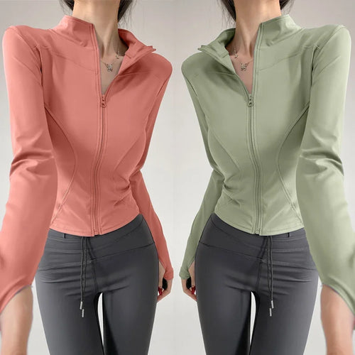 Casaco Desportivo Feminino com Fecho de Correr — Manga Comprida S-3XL