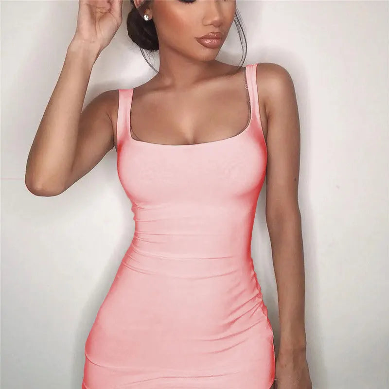 Vestido Bodycon Rosa — Mini Vestido Justo para Festa