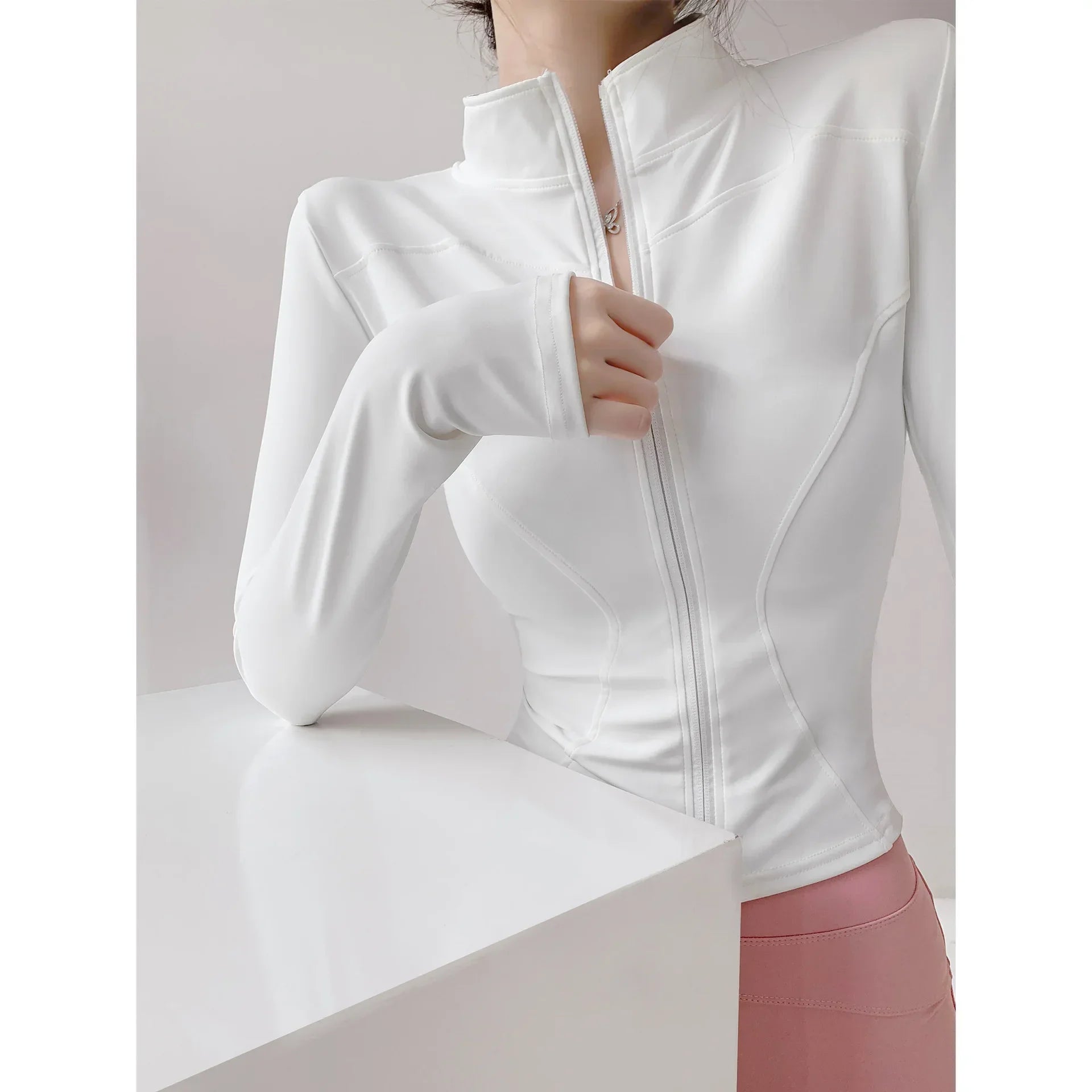 Casaco Desportivo Feminino com Fecho de Correr — Manga Comprida S-3XL